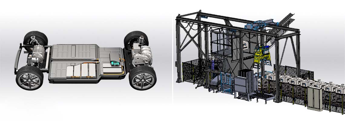 Manuseio de big bags em processos de baterias