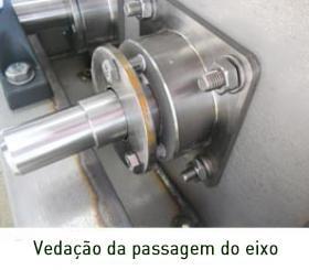 Trituradores vedação da passagem do eixo