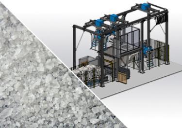 Descarregamento de sacos a granel