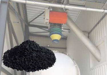 Loading of activated carbon