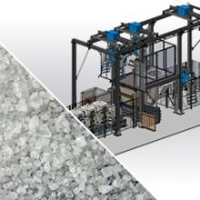 Descarregamento de sacos a granel