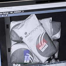 Identificação do logótipo para orientação específica de um saco