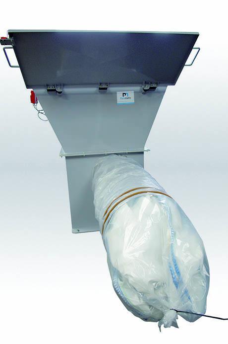 Compacteur industriel de big bags vides