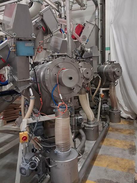 tamis centrifuge en ligne sur système transfert pneumatique 